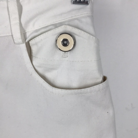 St. John Sport White Cuffed Straight Leg Jeans Size 2 - Picture 5 of 8